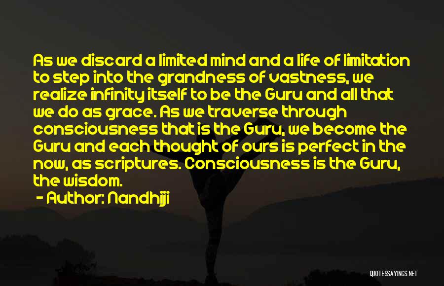 Nandhiji Quotes: As We Discard A Limited Mind And A Life Of Limitation To Step Into The Grandness Of Vastness, We Realize