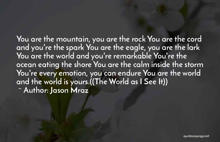 Jason Mraz Quotes: You Are The Mountain, You Are The Rock You Are The Cord And You're The Spark You Are The Eagle,