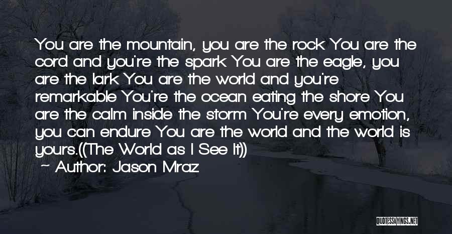 Jason Mraz Quotes: You Are The Mountain, You Are The Rock You Are The Cord And You're The Spark You Are The Eagle,