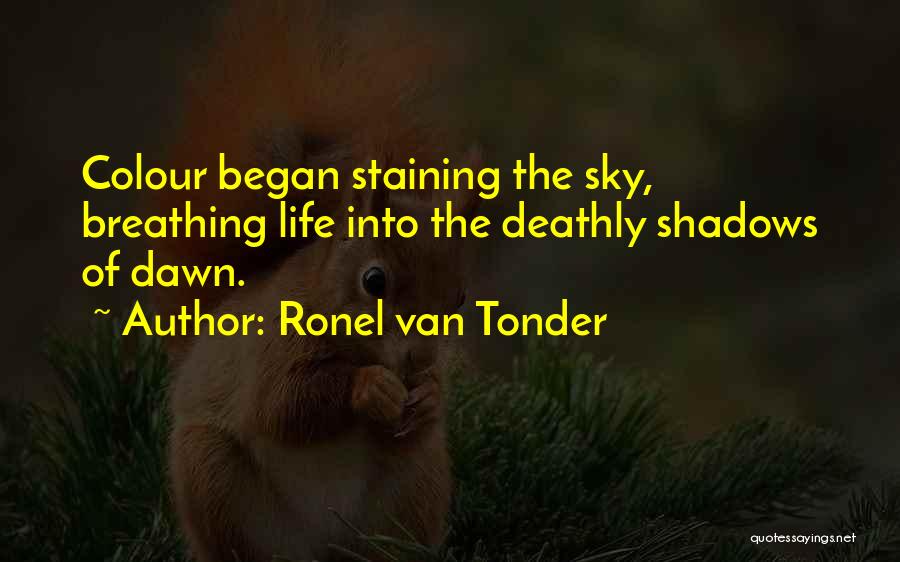 Ronel Van Tonder Quotes: Colour Began Staining The Sky, Breathing Life Into The Deathly Shadows Of Dawn.
