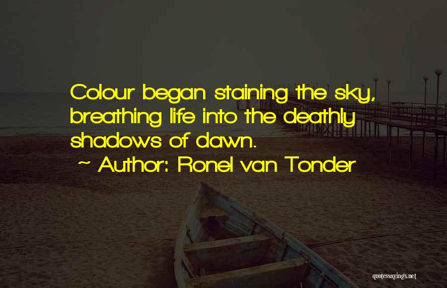 Ronel Van Tonder Quotes: Colour Began Staining The Sky, Breathing Life Into The Deathly Shadows Of Dawn.