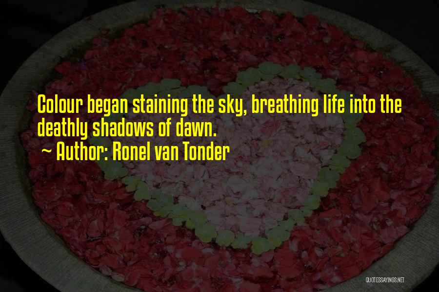 Ronel Van Tonder Quotes: Colour Began Staining The Sky, Breathing Life Into The Deathly Shadows Of Dawn.