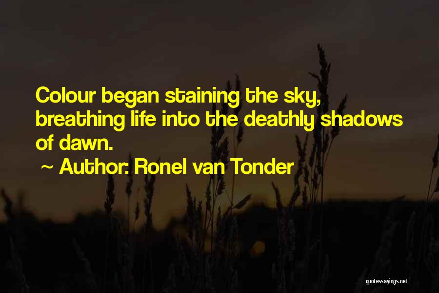 Ronel Van Tonder Quotes: Colour Began Staining The Sky, Breathing Life Into The Deathly Shadows Of Dawn.