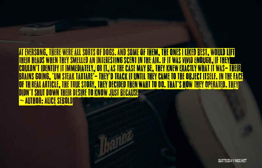 Alice Sebold Quotes: At Eversong, There Were All Sorts Of Dogs. And Some Of Them, The Ones I Liked Best, Would Lift Their