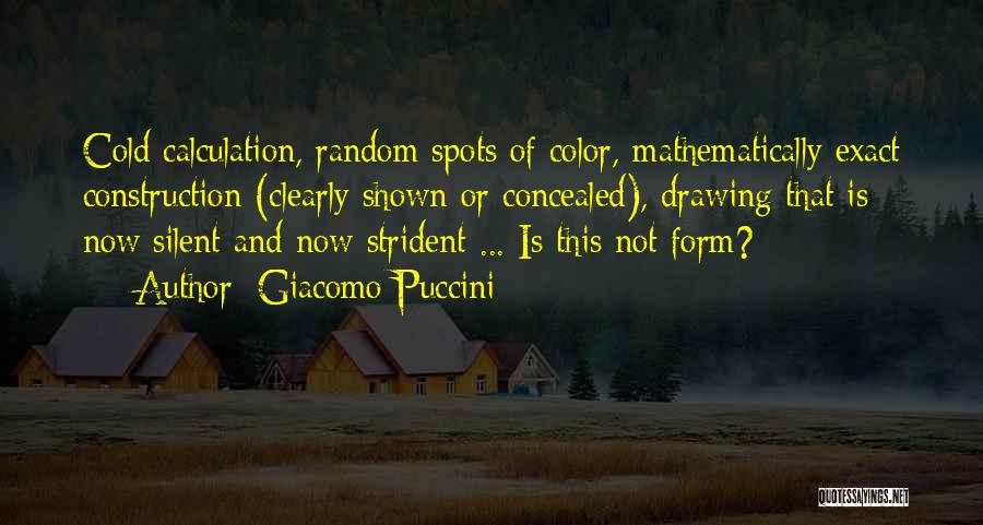 Giacomo Puccini Quotes: Cold Calculation, Random Spots Of Color, Mathematically Exact Construction (clearly Shown Or Concealed), Drawing That Is Now Silent And Now