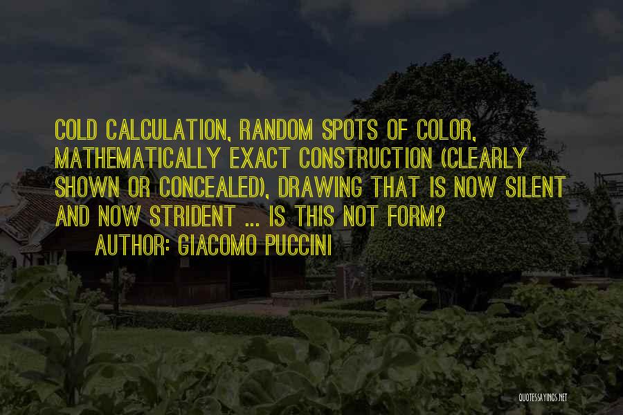 Giacomo Puccini Quotes: Cold Calculation, Random Spots Of Color, Mathematically Exact Construction (clearly Shown Or Concealed), Drawing That Is Now Silent And Now