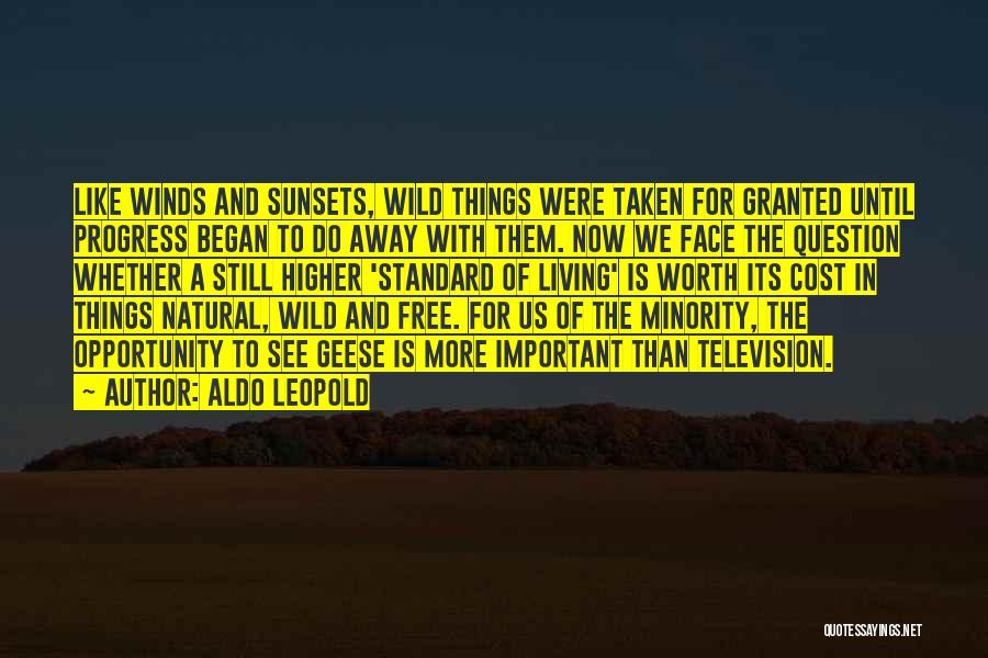 Aldo Leopold Quotes: Like Winds And Sunsets, Wild Things Were Taken For Granted Until Progress Began To Do Away With Them. Now We