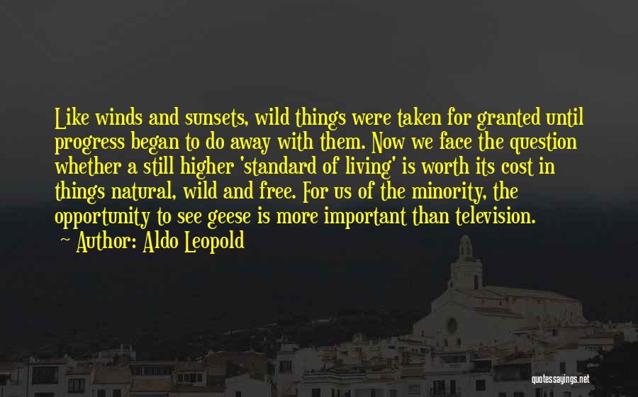 Aldo Leopold Quotes: Like Winds And Sunsets, Wild Things Were Taken For Granted Until Progress Began To Do Away With Them. Now We