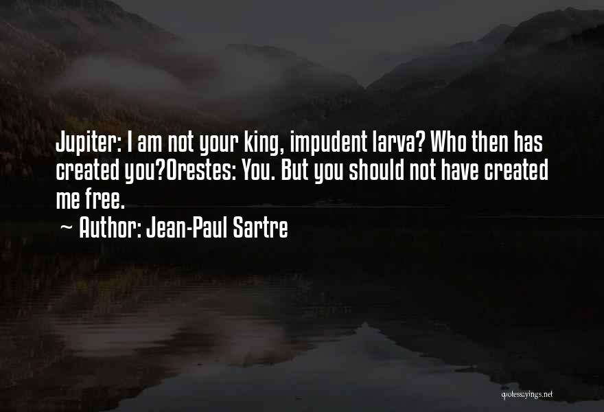 Jean-Paul Sartre Quotes: Jupiter: I Am Not Your King, Impudent Larva? Who Then Has Created You?orestes: You. But You Should Not Have Created