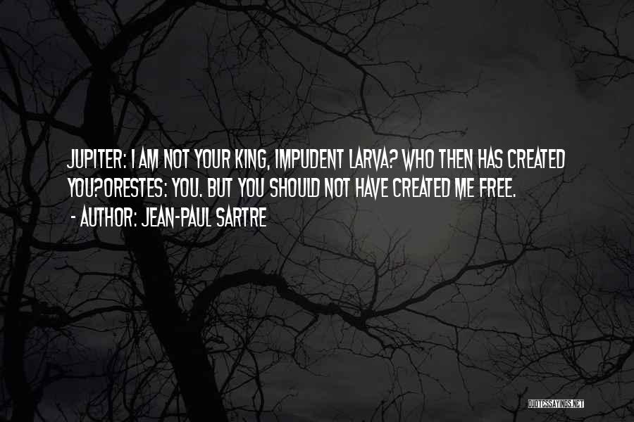 Jean-Paul Sartre Quotes: Jupiter: I Am Not Your King, Impudent Larva? Who Then Has Created You?orestes: You. But You Should Not Have Created