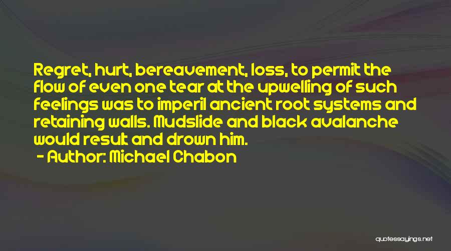 Michael Chabon Quotes: Regret, Hurt, Bereavement, Loss, To Permit The Flow Of Even One Tear At The Upwelling Of Such Feelings Was To