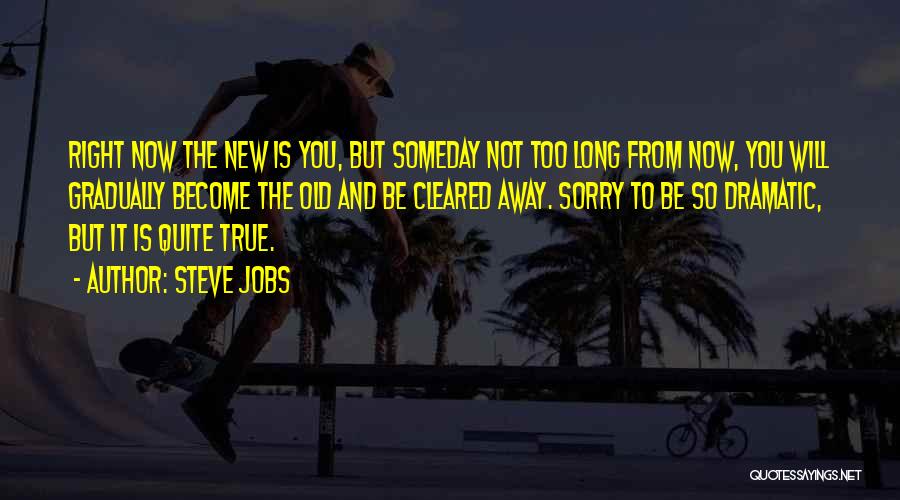 Steve Jobs Quotes: Right Now The New Is You, But Someday Not Too Long From Now, You Will Gradually Become The Old And