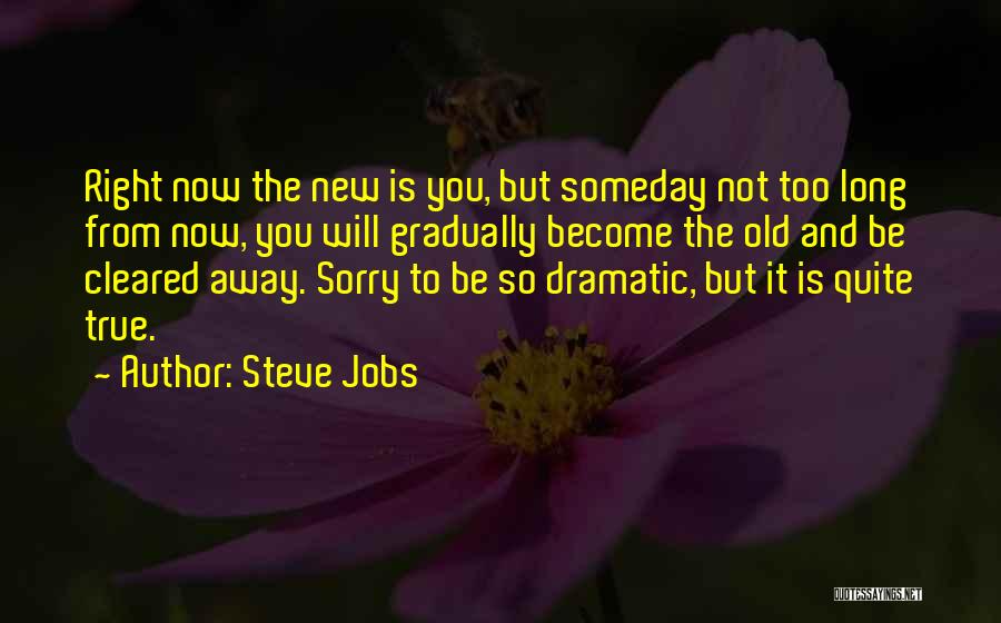 Steve Jobs Quotes: Right Now The New Is You, But Someday Not Too Long From Now, You Will Gradually Become The Old And