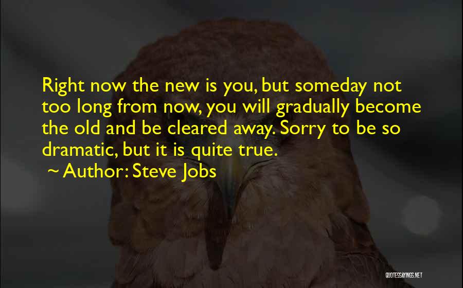 Steve Jobs Quotes: Right Now The New Is You, But Someday Not Too Long From Now, You Will Gradually Become The Old And
