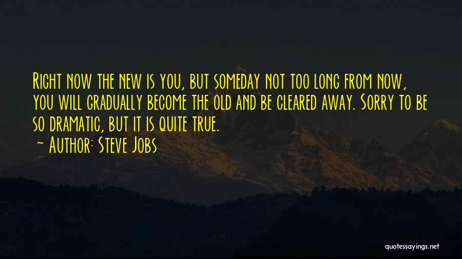 Steve Jobs Quotes: Right Now The New Is You, But Someday Not Too Long From Now, You Will Gradually Become The Old And