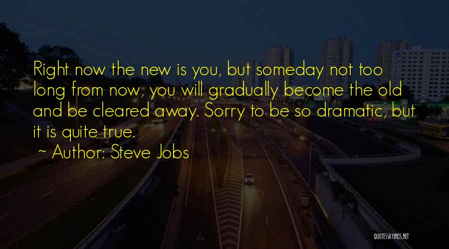 Steve Jobs Quotes: Right Now The New Is You, But Someday Not Too Long From Now, You Will Gradually Become The Old And