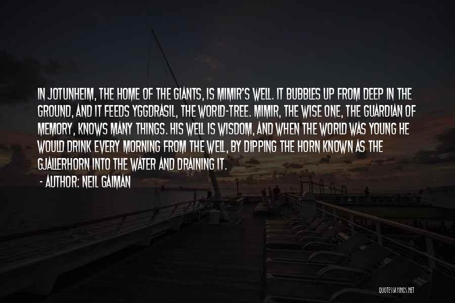 Neil Gaiman Quotes: In Jotunheim, The Home Of The Giants, Is Mimir's Well. It Bubbles Up From Deep In The Ground, And It