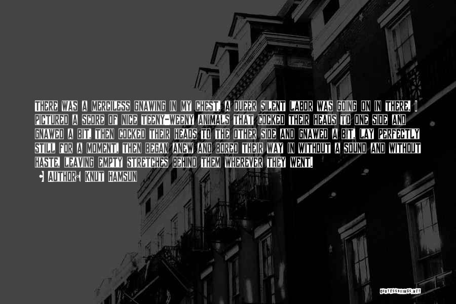 Knut Hamsun Quotes: There Was A Merciless Gnawing In My Chest, A Queer Silent Labor Was Going On In There. I Pictured A