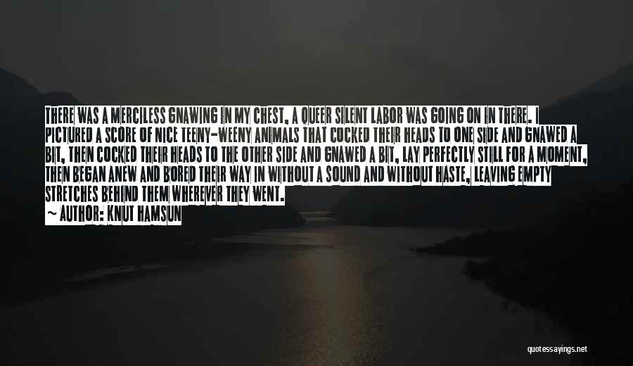 Knut Hamsun Quotes: There Was A Merciless Gnawing In My Chest, A Queer Silent Labor Was Going On In There. I Pictured A
