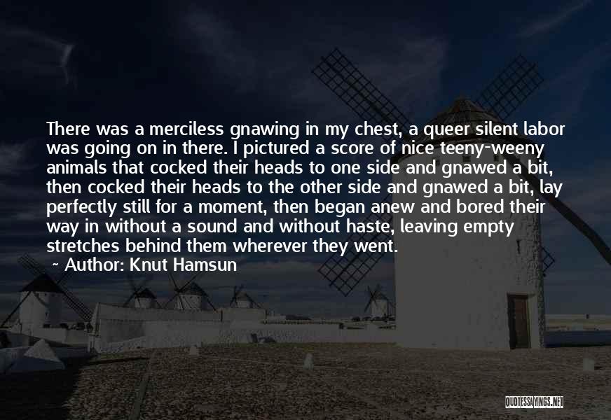 Knut Hamsun Quotes: There Was A Merciless Gnawing In My Chest, A Queer Silent Labor Was Going On In There. I Pictured A