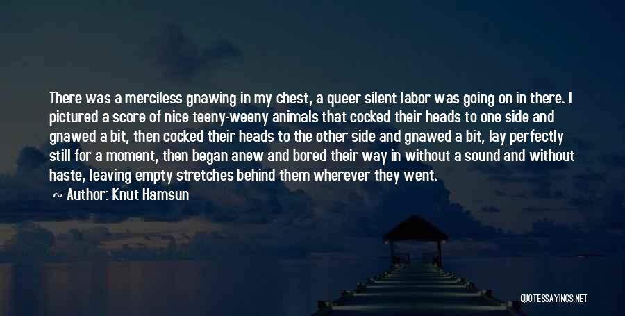Knut Hamsun Quotes: There Was A Merciless Gnawing In My Chest, A Queer Silent Labor Was Going On In There. I Pictured A