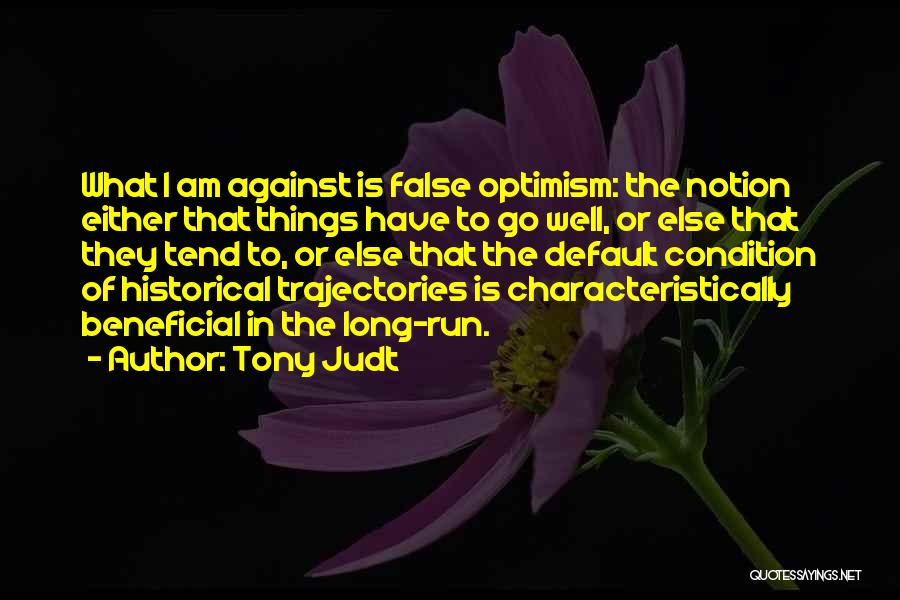 Tony Judt Quotes: What I Am Against Is False Optimism: The Notion Either That Things Have To Go Well, Or Else That They