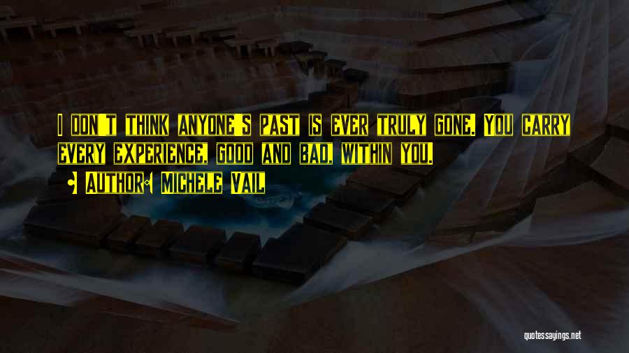 Michele Vail Quotes: I Don't Think Anyone's Past Is Ever Truly Gone. You Carry Every Experience, Good And Bad, Within You.