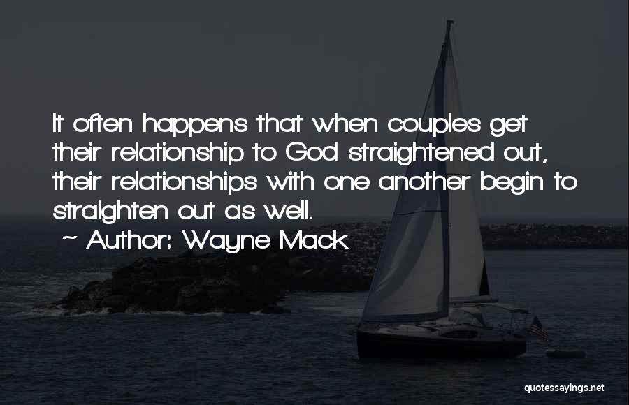 Wayne Mack Quotes: It Often Happens That When Couples Get Their Relationship To God Straightened Out, Their Relationships With One Another Begin To