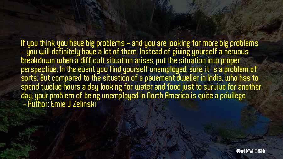 Ernie J Zelinski Quotes: If You Think You Have Big Problems - And You Are Looking For More Big Problems - You Will Definitely