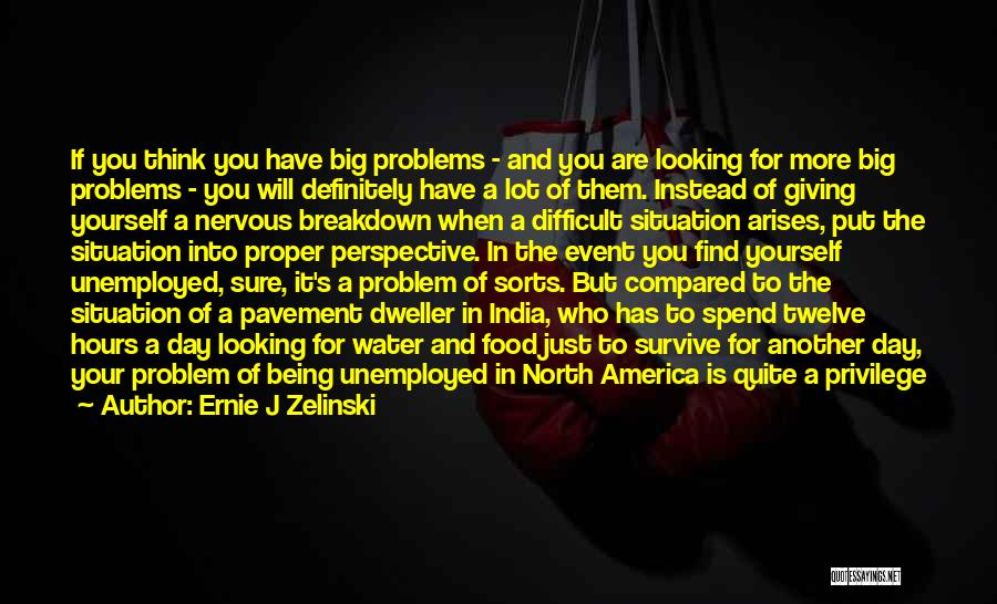 Ernie J Zelinski Quotes: If You Think You Have Big Problems - And You Are Looking For More Big Problems - You Will Definitely