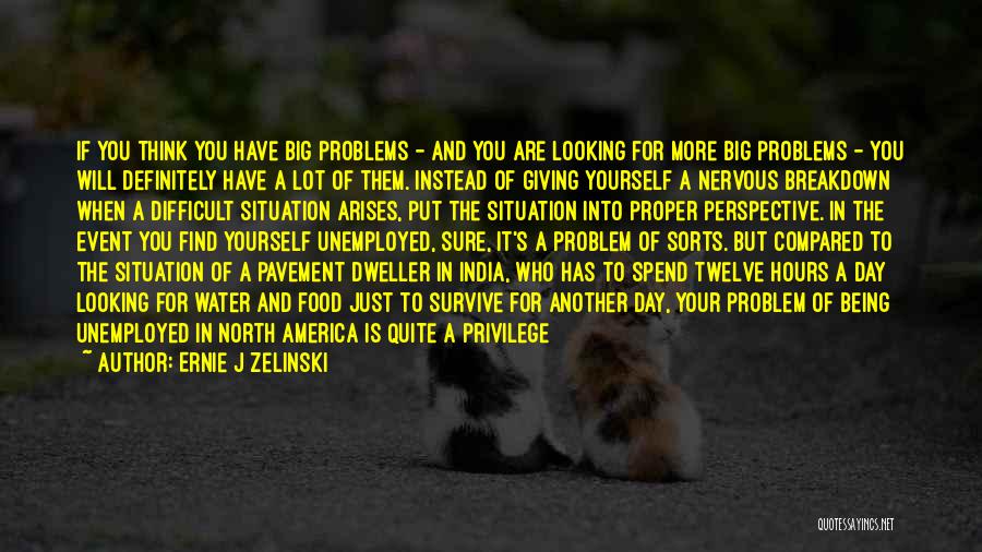 Ernie J Zelinski Quotes: If You Think You Have Big Problems - And You Are Looking For More Big Problems - You Will Definitely