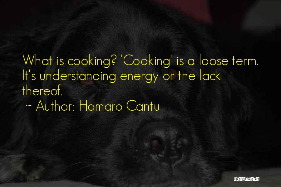 Homaro Cantu Quotes: What Is Cooking? 'cooking' Is A Loose Term. It's Understanding Energy Or The Lack Thereof.