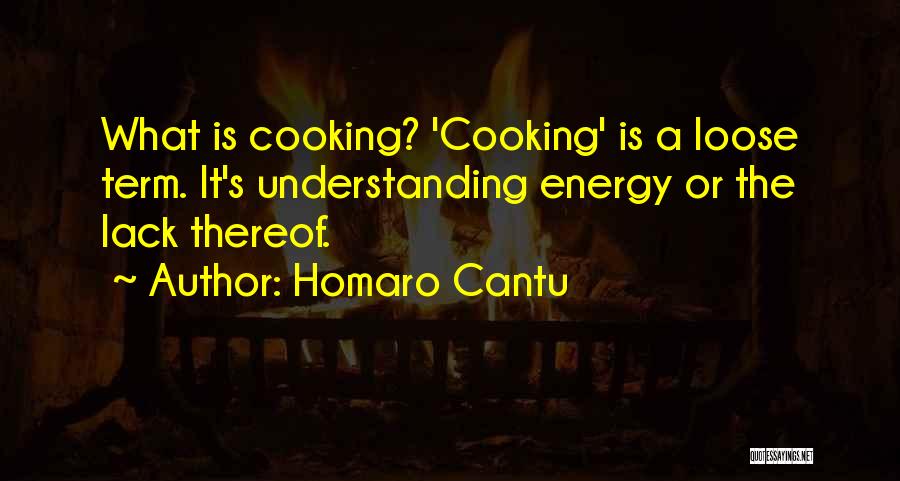 Homaro Cantu Quotes: What Is Cooking? 'cooking' Is A Loose Term. It's Understanding Energy Or The Lack Thereof.