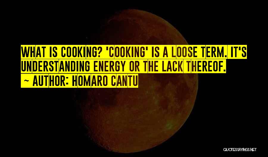 Homaro Cantu Quotes: What Is Cooking? 'cooking' Is A Loose Term. It's Understanding Energy Or The Lack Thereof.