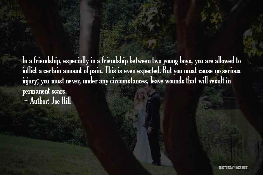 Joe Hill Quotes: In A Friendship, Especially In A Friendship Between Two Young Boys, You Are Allowed To Inflict A Certain Amount Of
