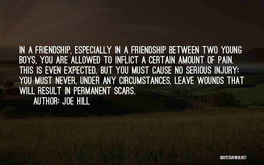 Joe Hill Quotes: In A Friendship, Especially In A Friendship Between Two Young Boys, You Are Allowed To Inflict A Certain Amount Of