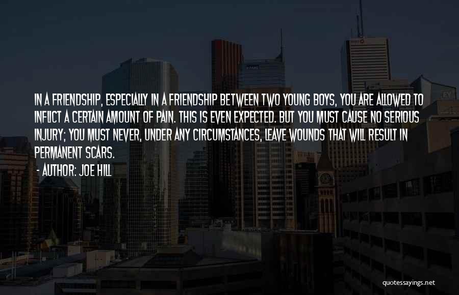 Joe Hill Quotes: In A Friendship, Especially In A Friendship Between Two Young Boys, You Are Allowed To Inflict A Certain Amount Of