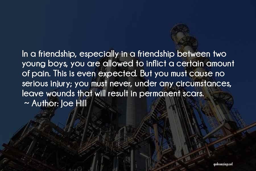 Joe Hill Quotes: In A Friendship, Especially In A Friendship Between Two Young Boys, You Are Allowed To Inflict A Certain Amount Of