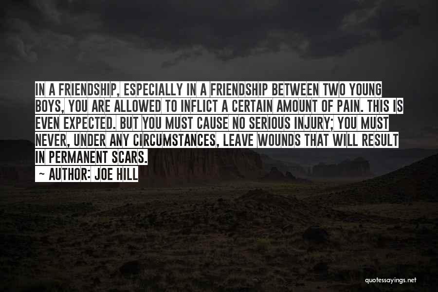 Joe Hill Quotes: In A Friendship, Especially In A Friendship Between Two Young Boys, You Are Allowed To Inflict A Certain Amount Of