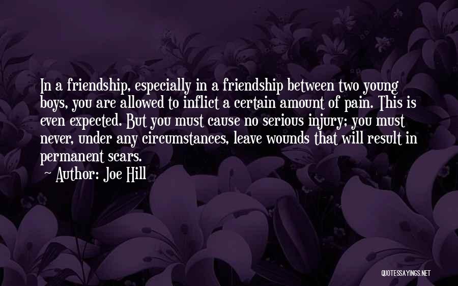 Joe Hill Quotes: In A Friendship, Especially In A Friendship Between Two Young Boys, You Are Allowed To Inflict A Certain Amount Of