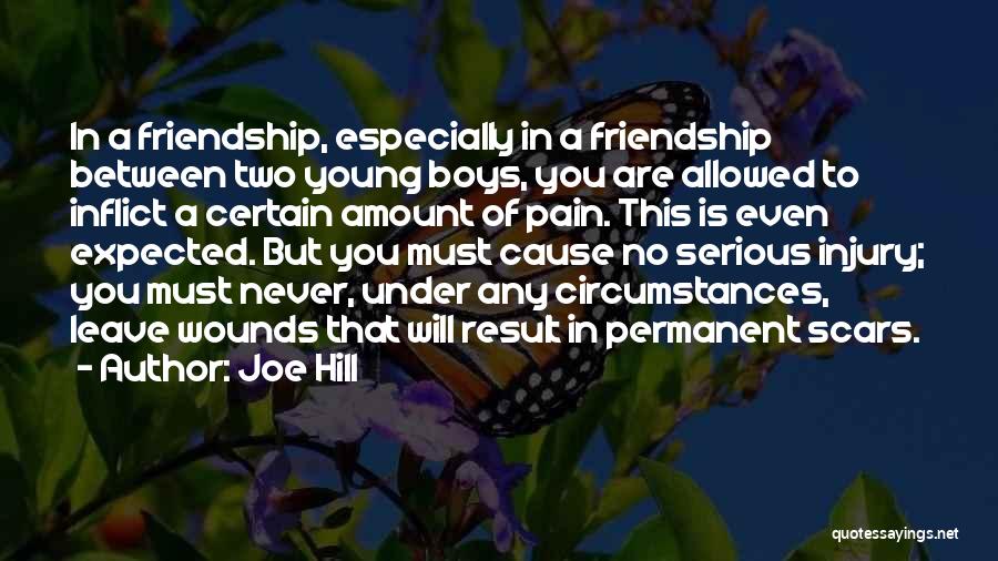 Joe Hill Quotes: In A Friendship, Especially In A Friendship Between Two Young Boys, You Are Allowed To Inflict A Certain Amount Of