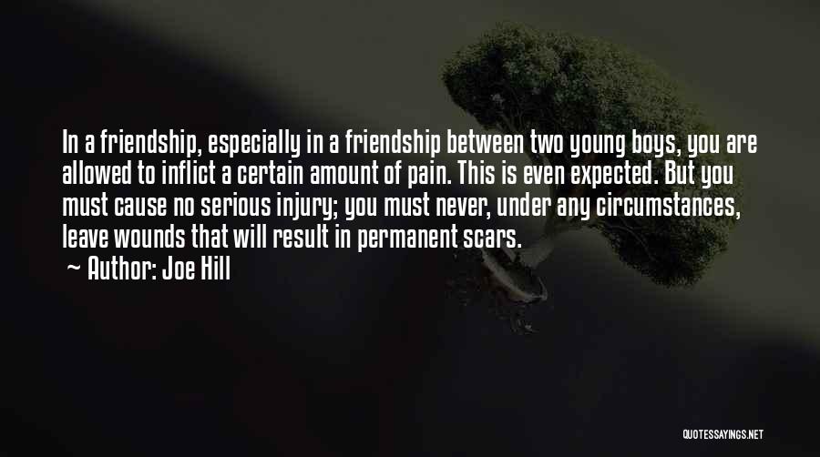 Joe Hill Quotes: In A Friendship, Especially In A Friendship Between Two Young Boys, You Are Allowed To Inflict A Certain Amount Of