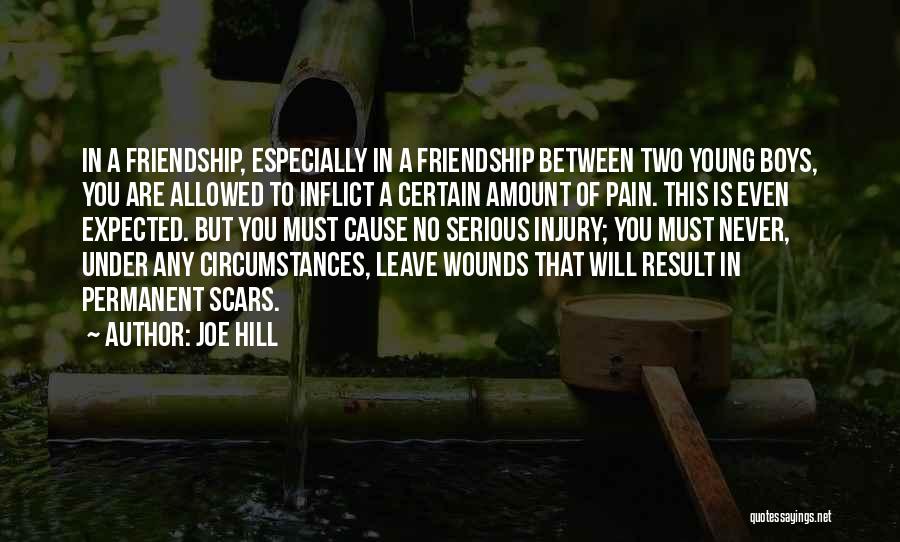 Joe Hill Quotes: In A Friendship, Especially In A Friendship Between Two Young Boys, You Are Allowed To Inflict A Certain Amount Of