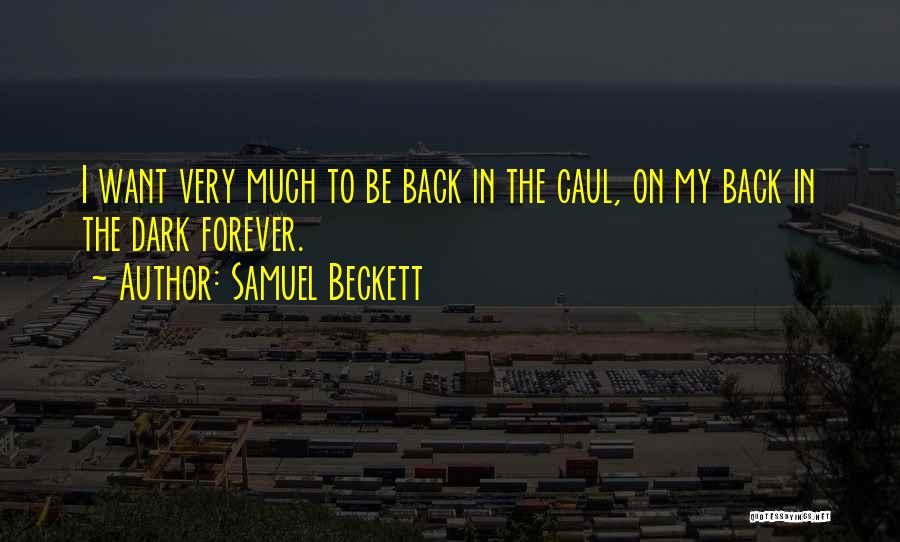 Samuel Beckett Quotes: I Want Very Much To Be Back In The Caul, On My Back In The Dark Forever.