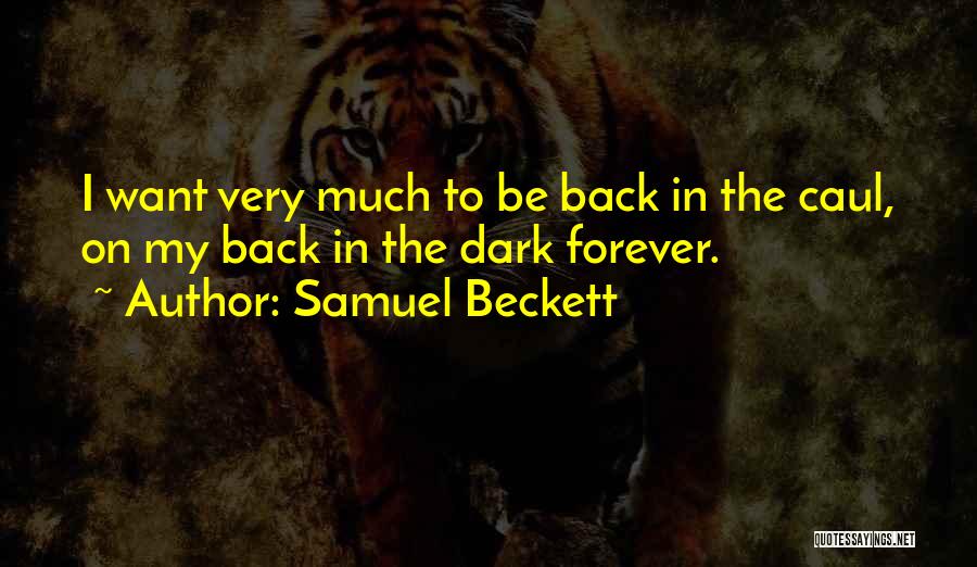 Samuel Beckett Quotes: I Want Very Much To Be Back In The Caul, On My Back In The Dark Forever.