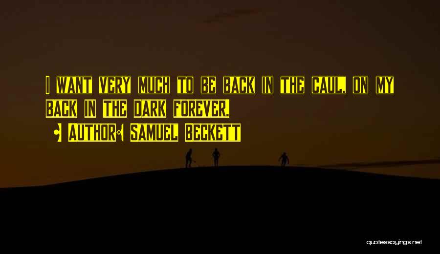 Samuel Beckett Quotes: I Want Very Much To Be Back In The Caul, On My Back In The Dark Forever.