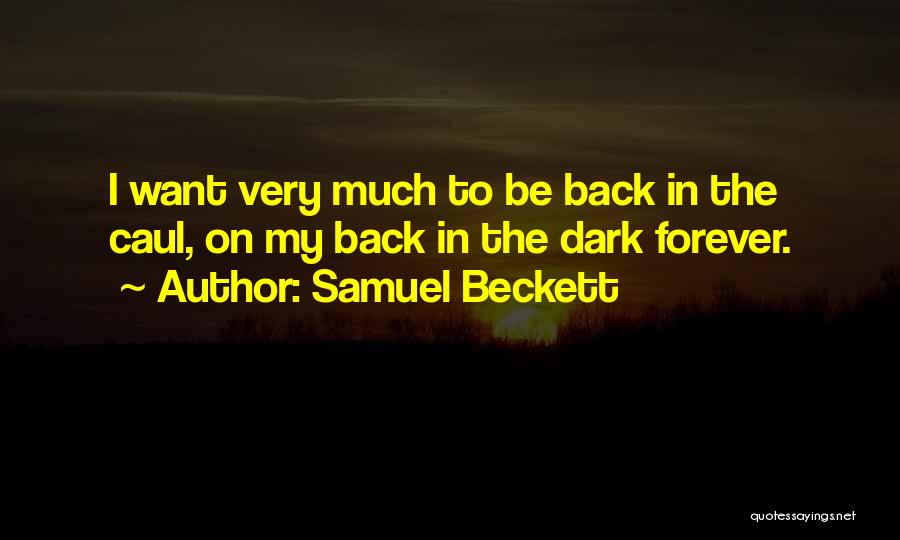 Samuel Beckett Quotes: I Want Very Much To Be Back In The Caul, On My Back In The Dark Forever.