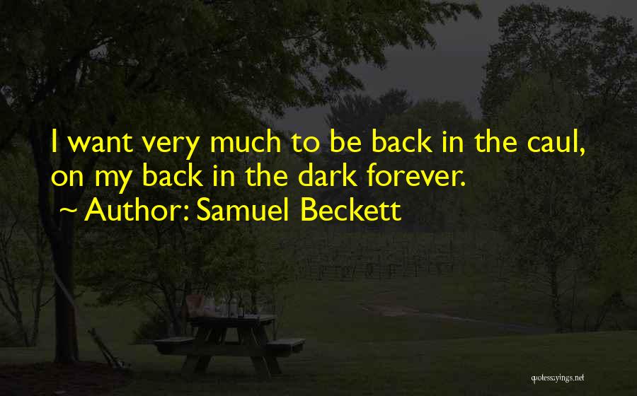 Samuel Beckett Quotes: I Want Very Much To Be Back In The Caul, On My Back In The Dark Forever.