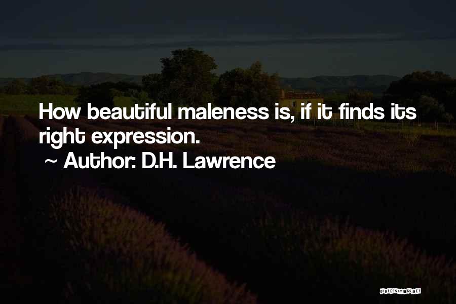 D.H. Lawrence Quotes: How Beautiful Maleness Is, If It Finds Its Right Expression.