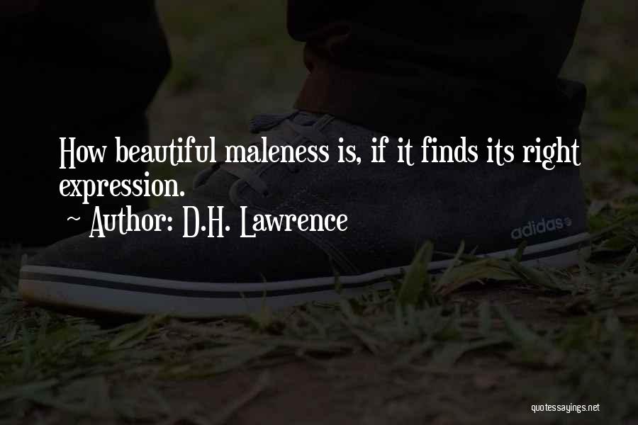 D.H. Lawrence Quotes: How Beautiful Maleness Is, If It Finds Its Right Expression.